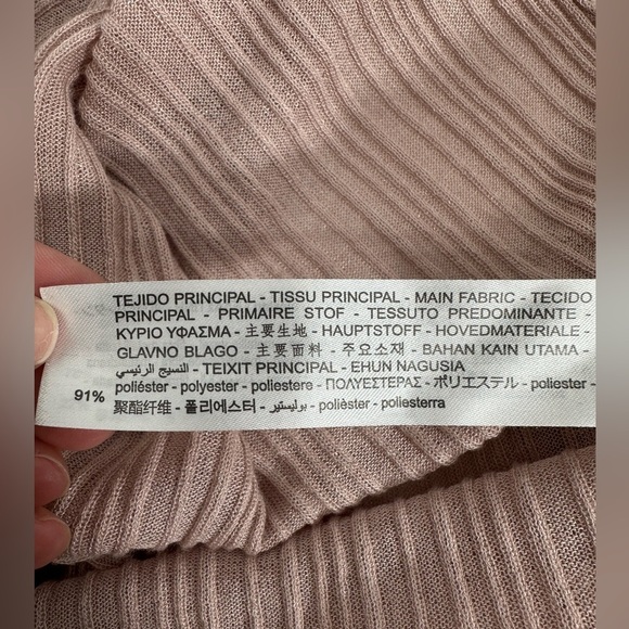 Zara lace knit wrap maxi dress dusty pink size S - Picture 13 of 14